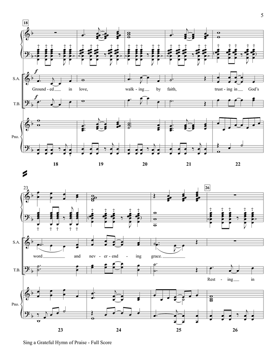 Sing a Grateful Hymn of Praise Piano Accompaniment scores gallery preview page 5