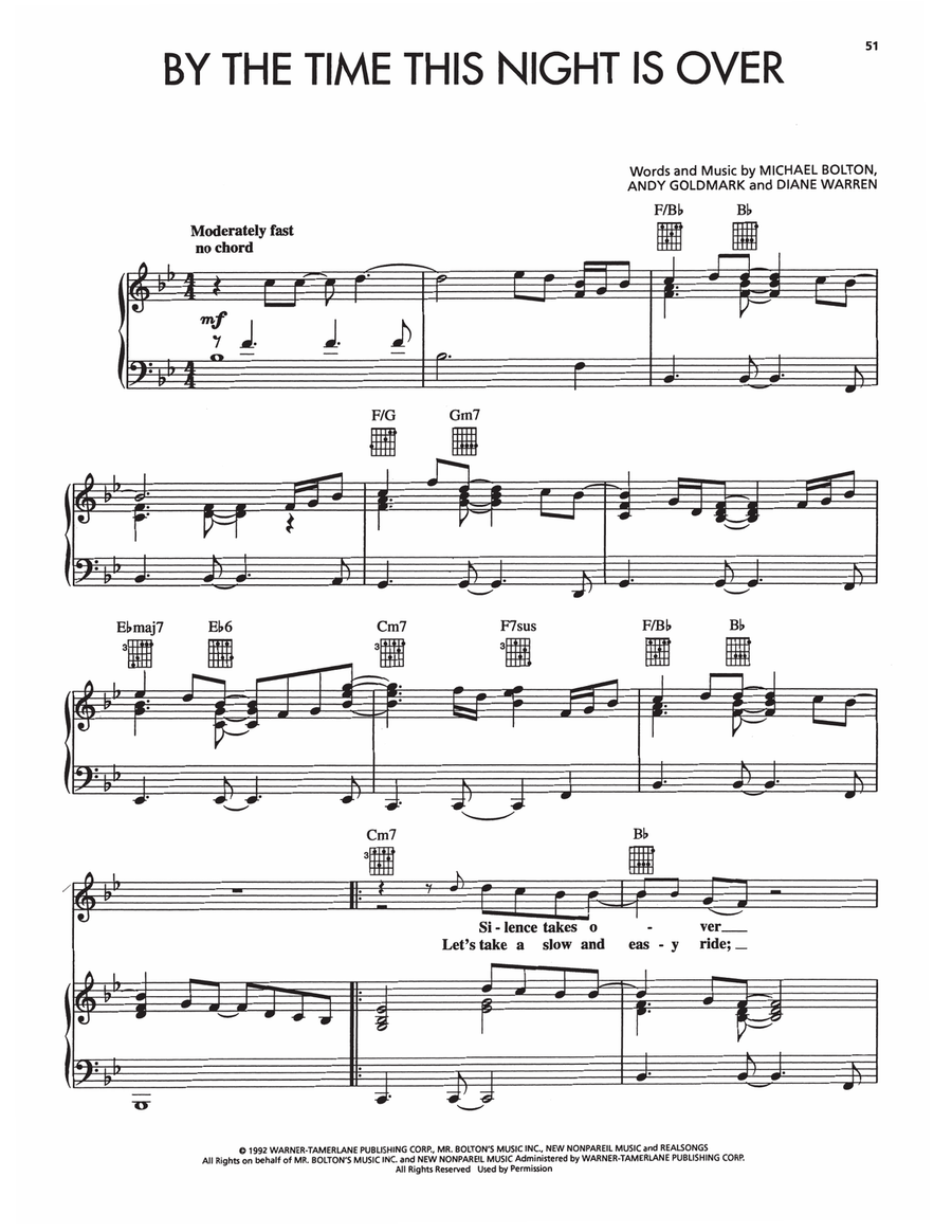 By The Time This Night Is Over Piano, Vocal, Guitar scores gallery preview page 1