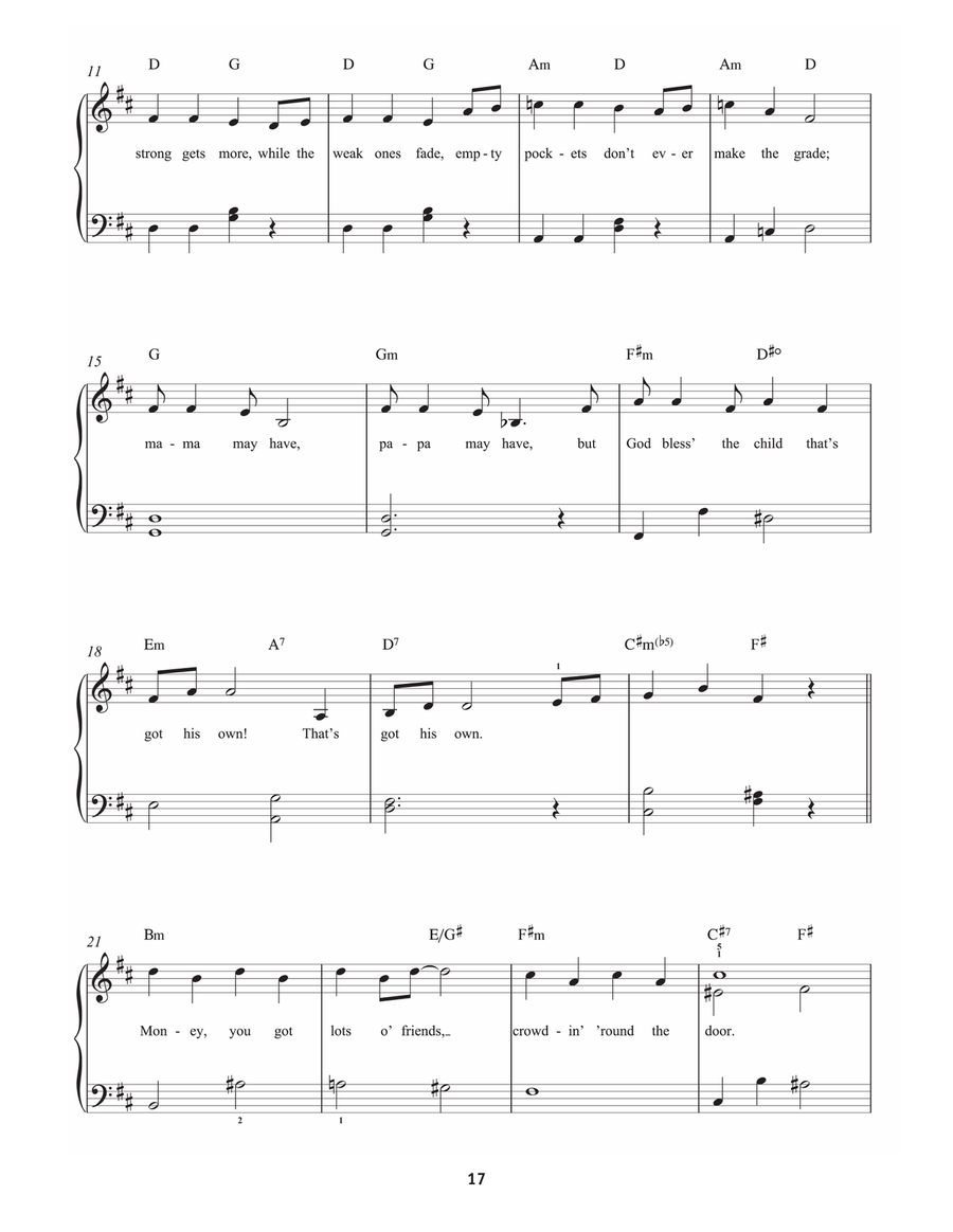 God Bless' The Child God Bless' The Child Easy Piano scores gallery preview page 2