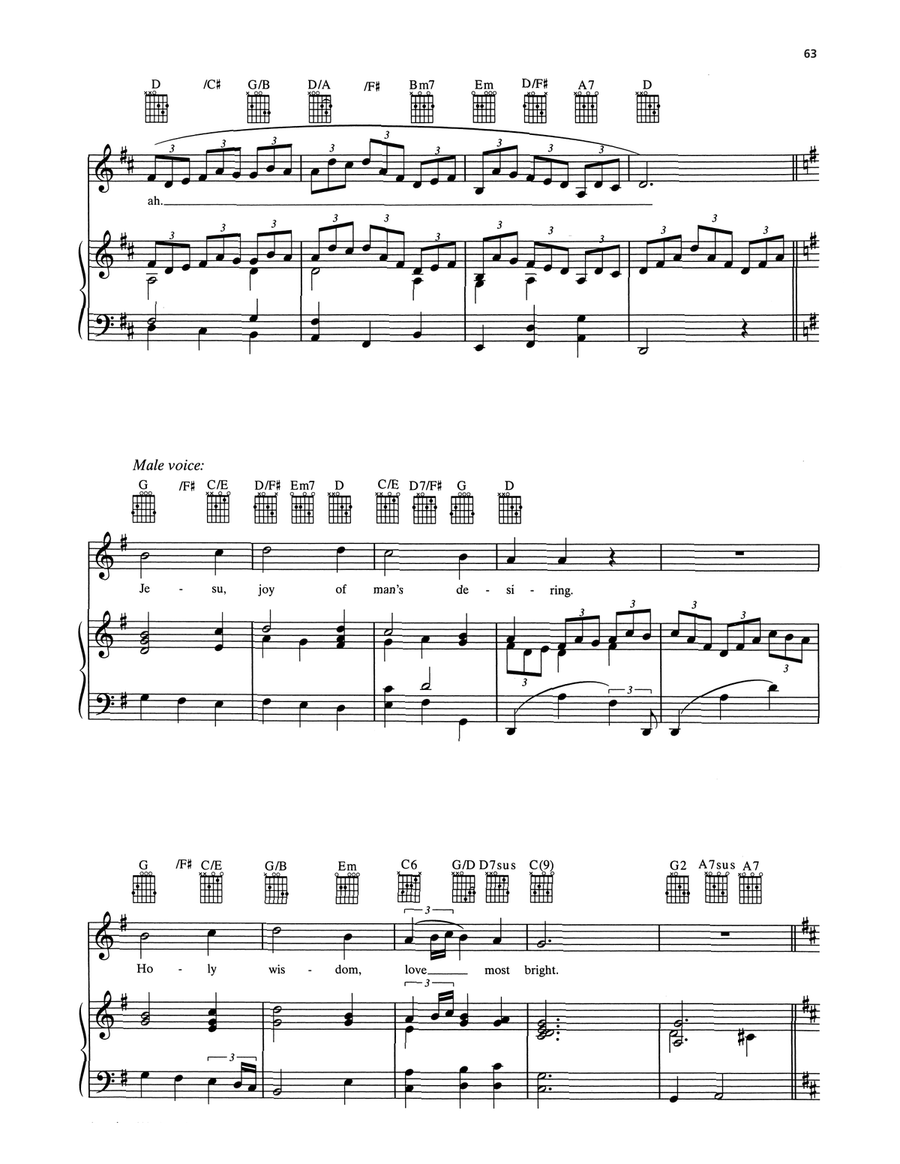 Jesu, Joy Of Man's Desiring Piano, Vocal, Guitar scores gallery preview page 2