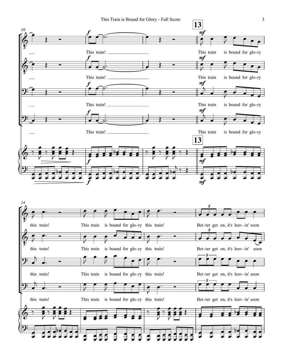 This Train is Bound for Glory - TTBB Choir TTBB scores gallery preview page 3