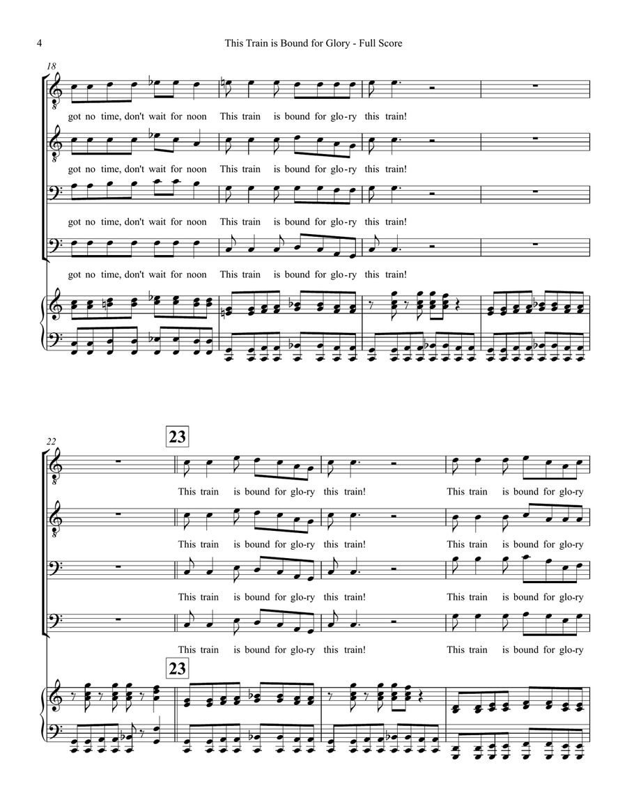 This Train is Bound for Glory - TTBB Choir TTBB scores gallery preview page 4