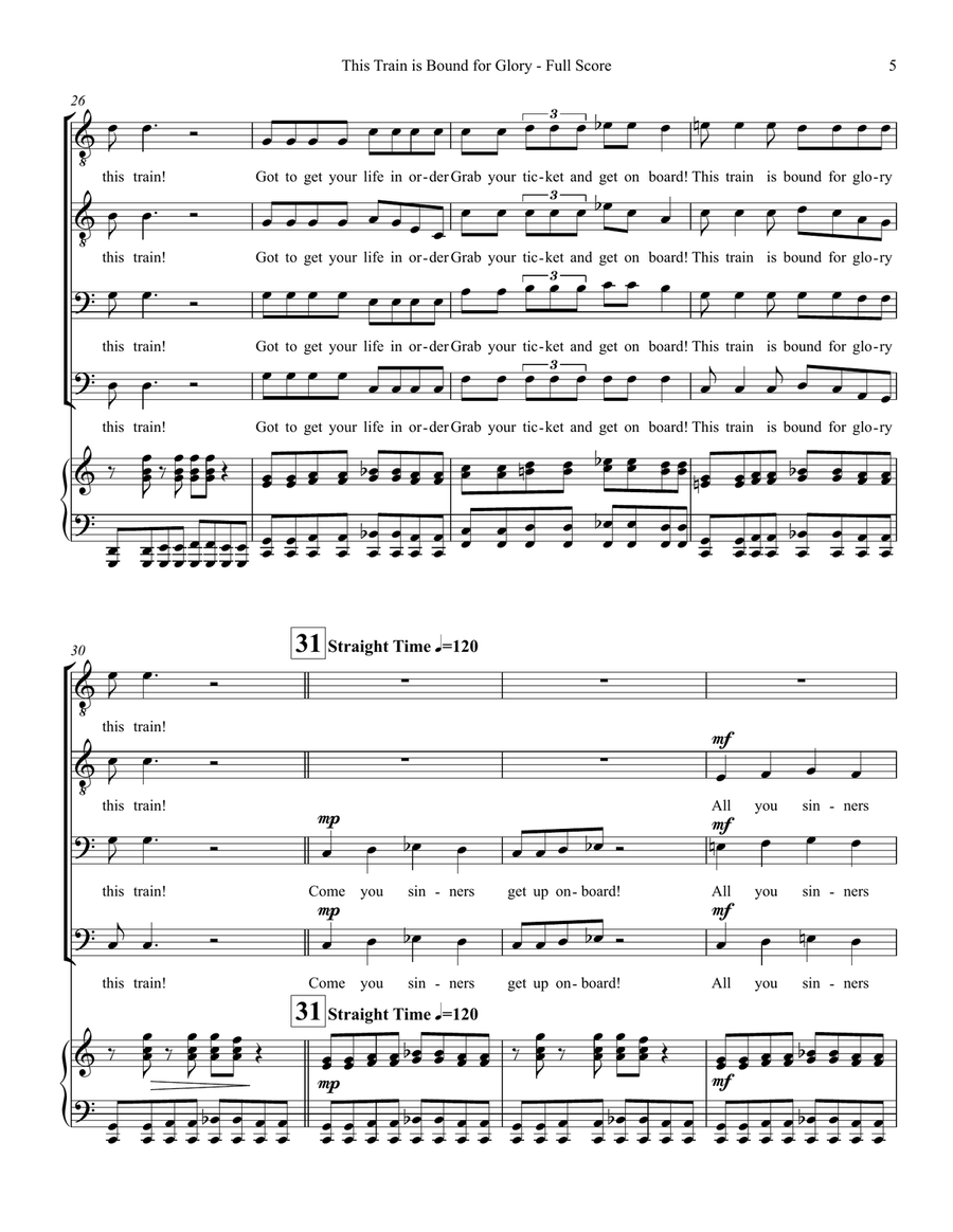 This Train is Bound for Glory - TTBB Choir TTBB scores gallery preview page 5