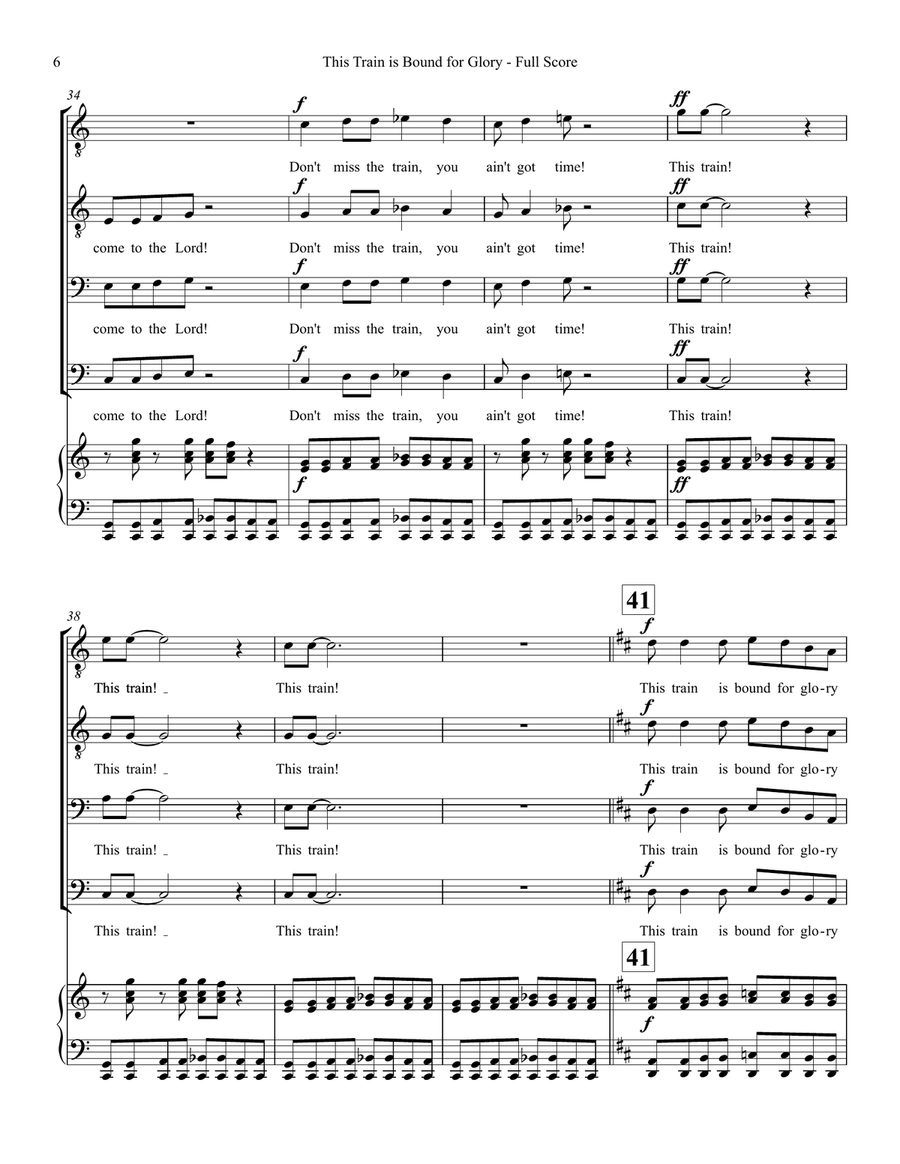 This Train is Bound for Glory - TTBB Choir TTBB scores gallery preview page 6