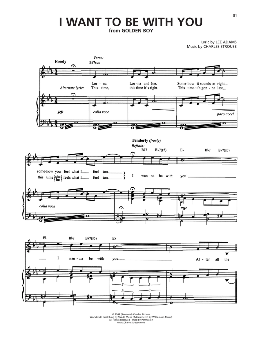 I Want To Be With You (from Golden Boy) Voice scores gallery preview page 1
