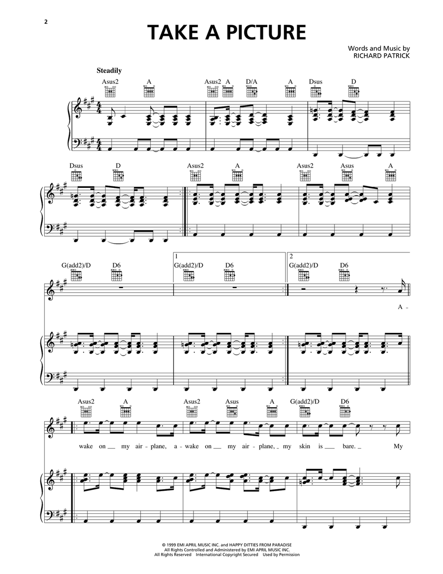 Take A Picture Take A Picture Piano, Vocal, Guitar scores gallery preview page 1