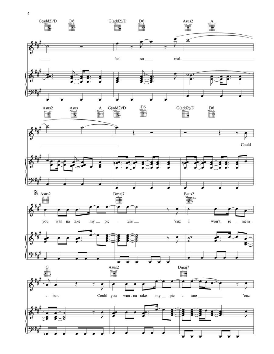Take A Picture Take A Picture Piano, Vocal, Guitar scores gallery preview page 3