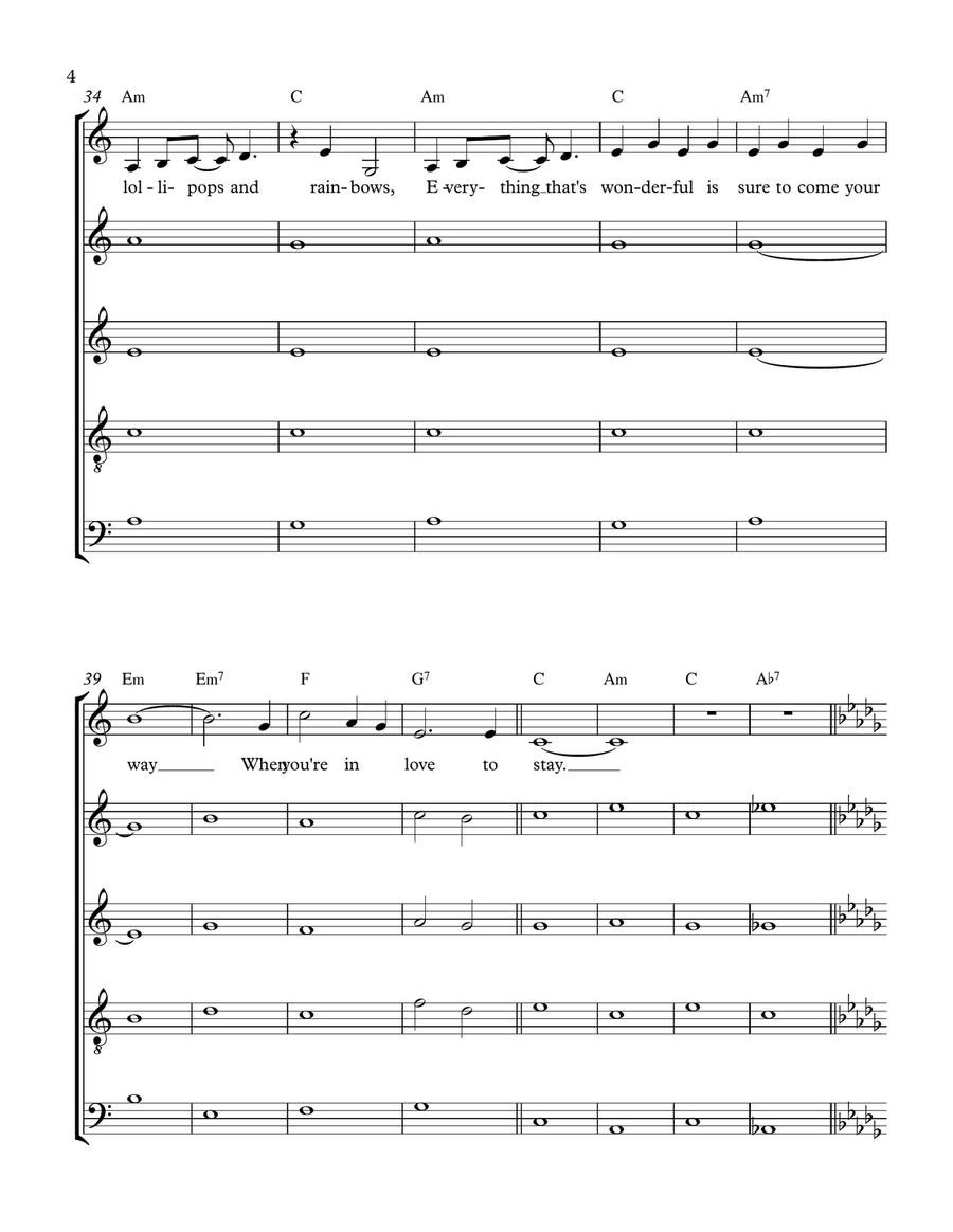 Sunshine, Lollipops And Rainbows Divisi scores gallery preview page 4