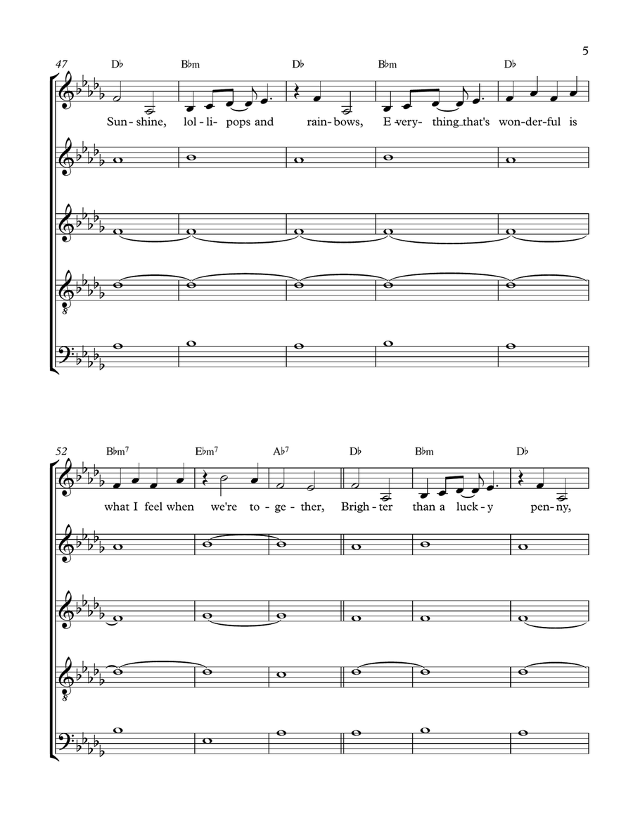 Sunshine, Lollipops And Rainbows Divisi scores gallery preview page 5