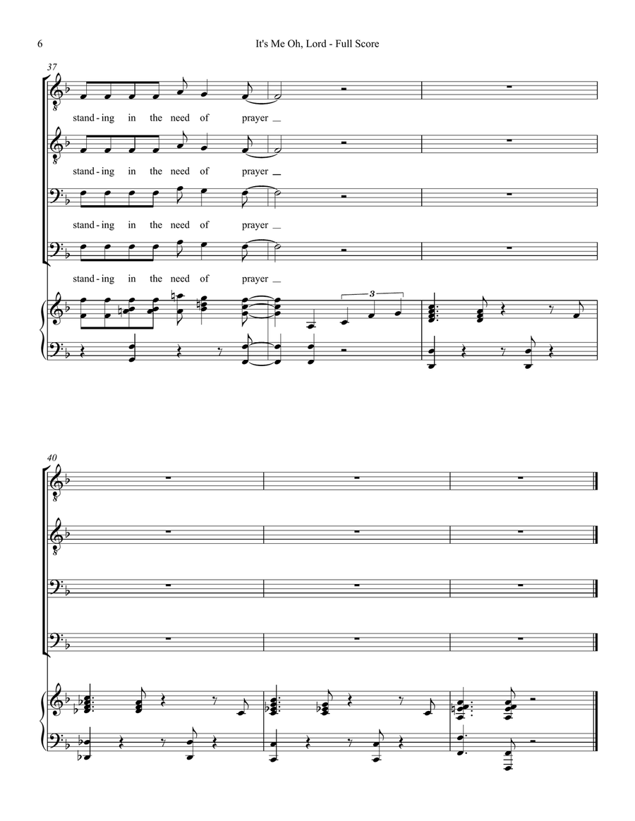 It's Me Oh Lord - TTBB Choir TTBB scores gallery preview page 6