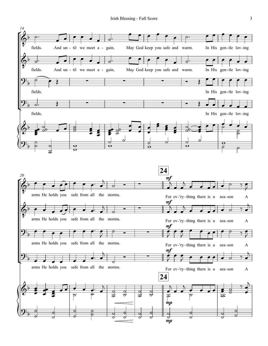 Irish Blessing - TTBB Choir TTBB scores gallery preview page 3