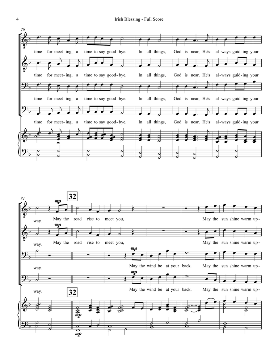 Irish Blessing - TTBB Choir TTBB scores gallery preview page 4