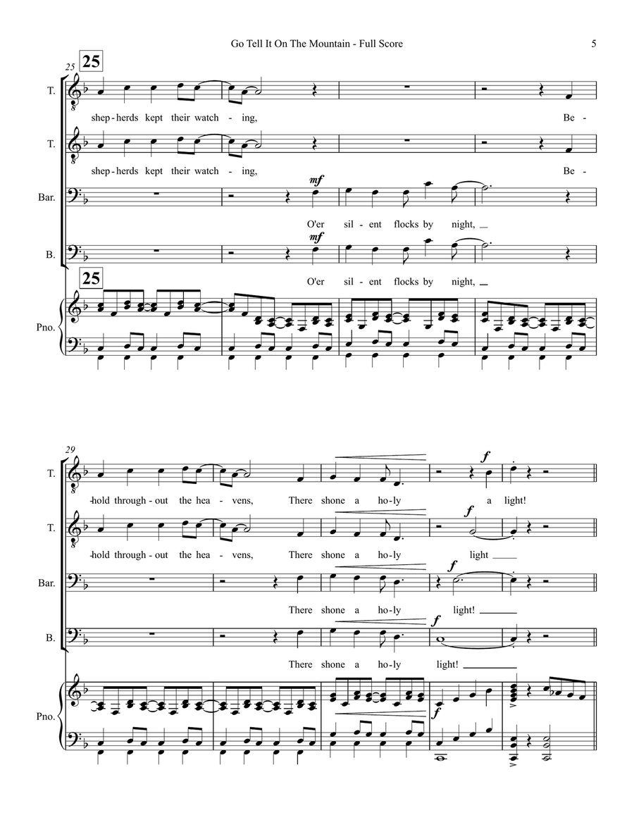 Go Tell It On The Mountain - TTBB Choir TTBB scores gallery preview page 5