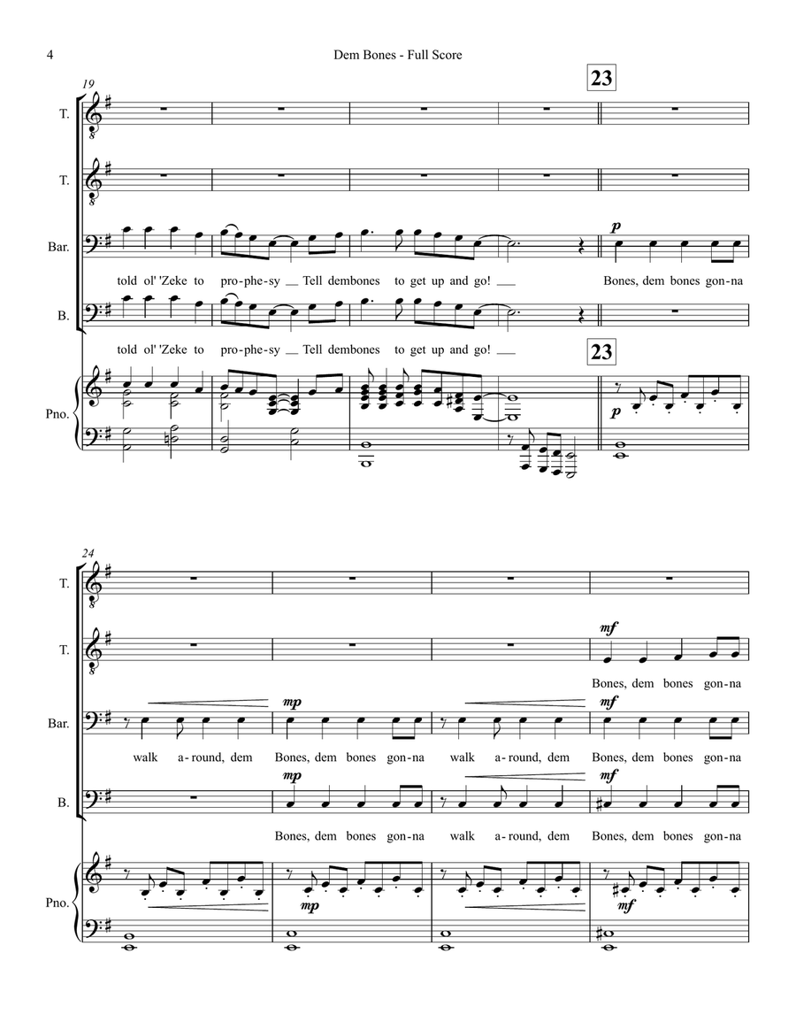 Dem Bones - TTBB Choir TTBB scores gallery preview page 4