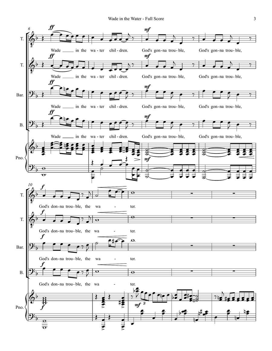 Wade in the Water - TTBB Choir TTBB scores gallery preview page 3