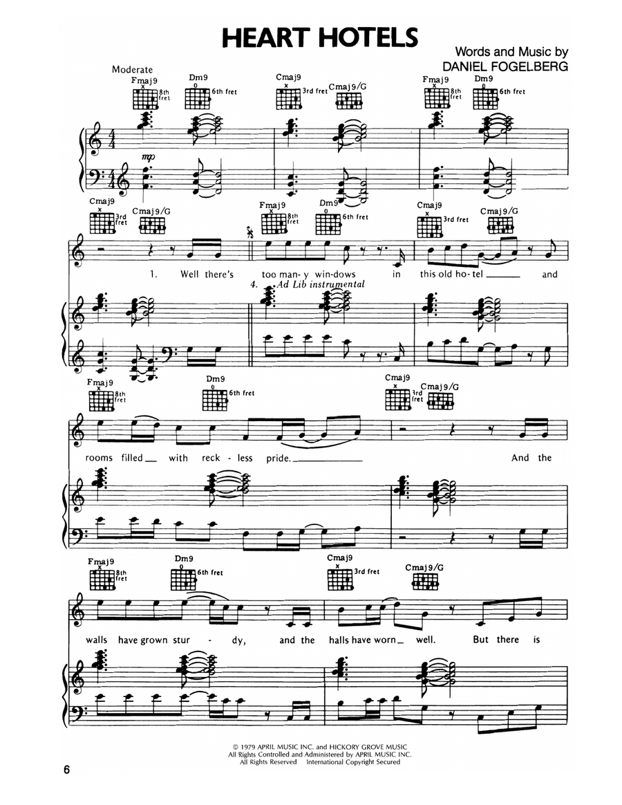 Heart Hotels Heart Hotels Piano, Vocal, Guitar scores gallery preview page 1