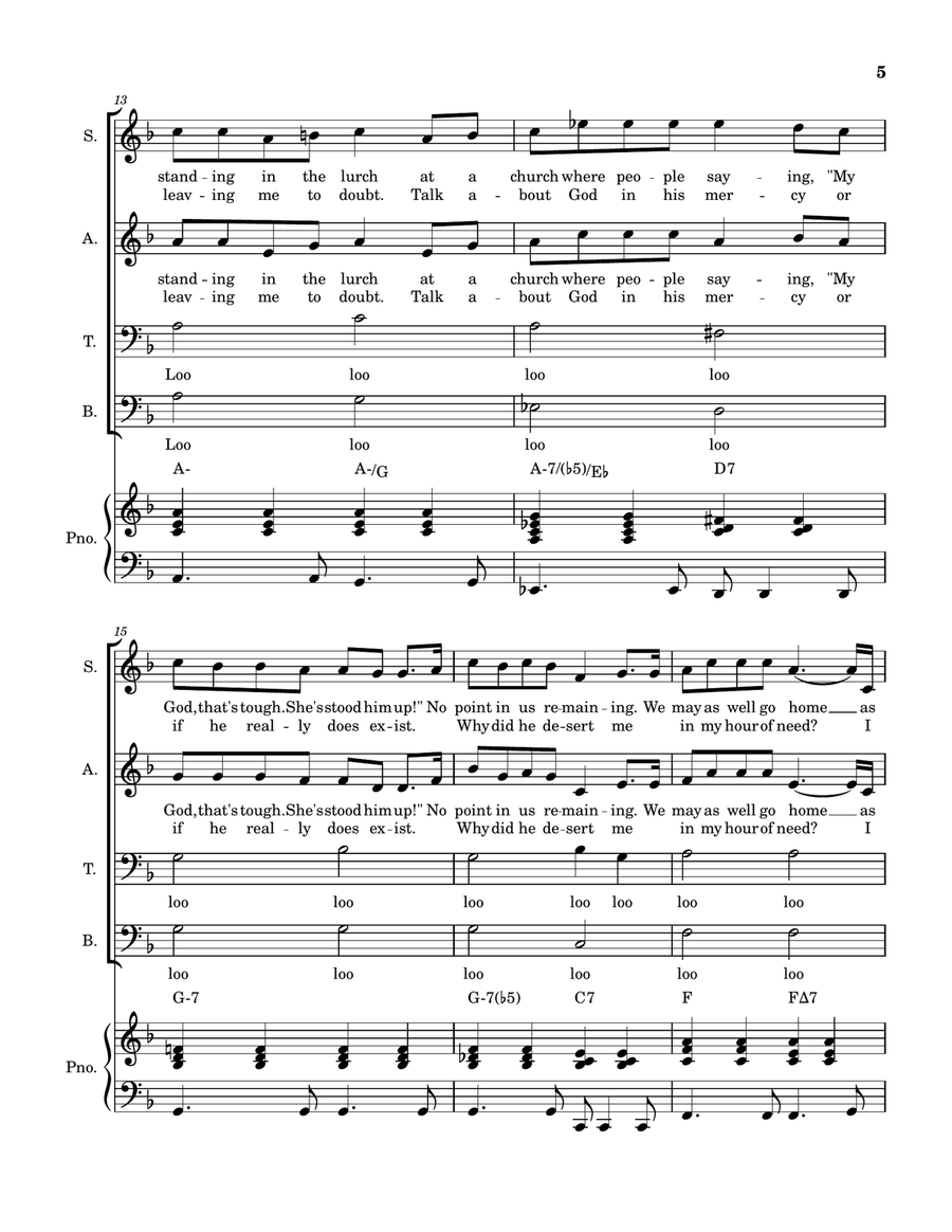 Alone Again (Naturally) Alone Again (Naturally) 4-Part scores gallery preview page 5