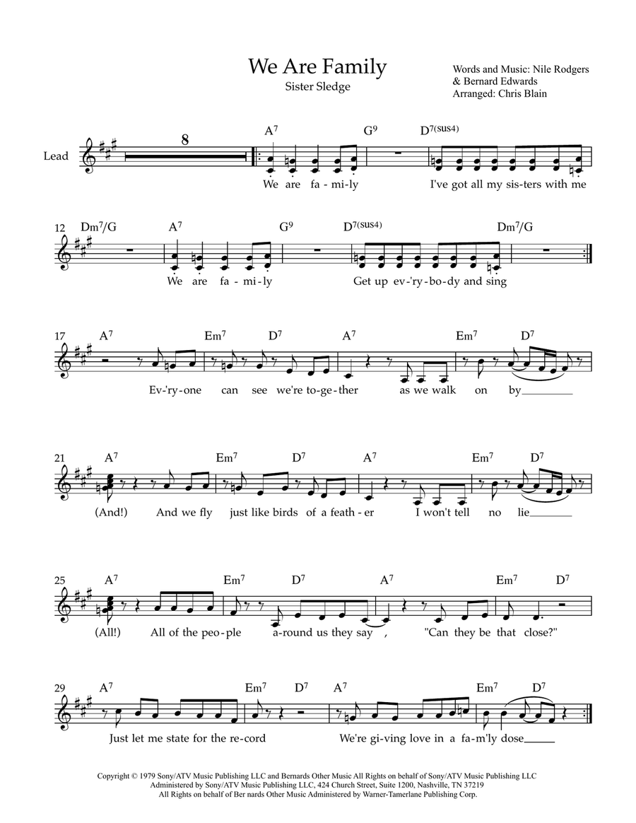 We Are Family We Are Family Easy Piano scores gallery preview page 1