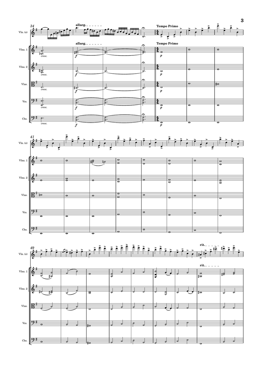 Kreisler - Praeludium and Allegro for Violin and String Orchestra String Orchestra scores gallery preview page 4