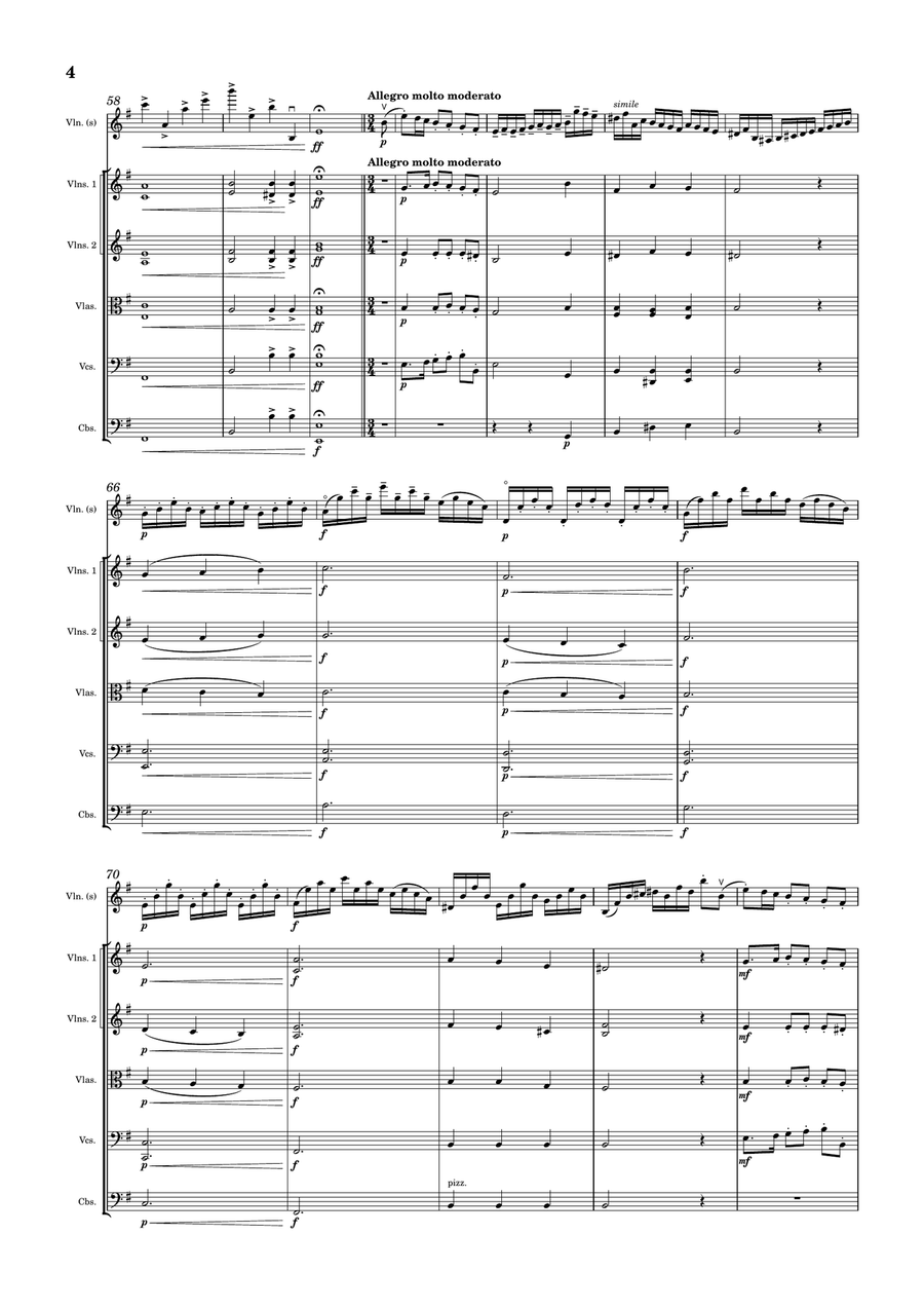 Kreisler - Praeludium and Allegro for Violin and String Orchestra String Orchestra scores gallery preview page 5