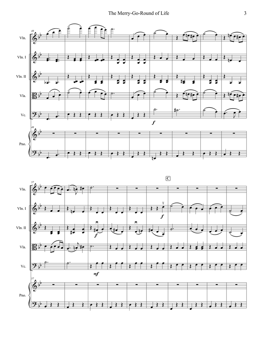 Merry-Go-Round Of Life Merry-Go-Round Of Life String Orchestra scores gallery preview page 3