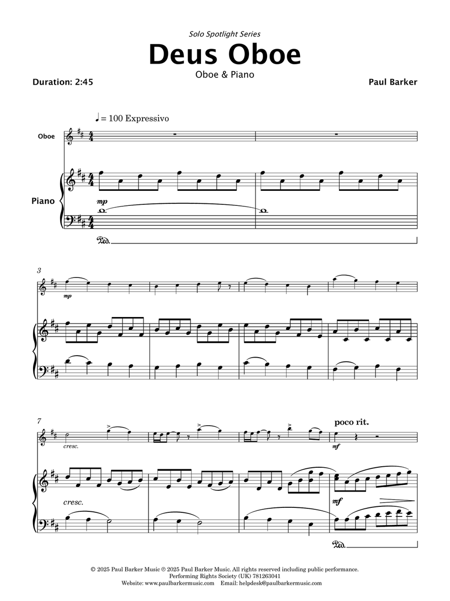Deus Oboe (Oboe & Piano) Piano scores gallery preview page 2