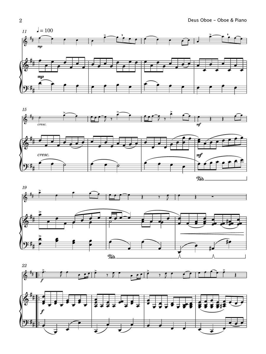 Deus Oboe (Oboe & Piano) Piano scores gallery preview page 3