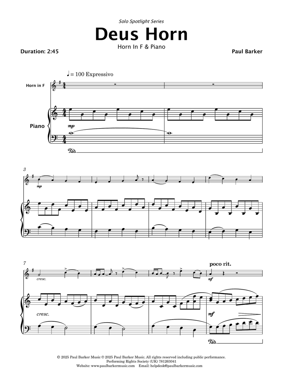 Deus Horn (French Horn and Piano) Piano scores gallery preview page 2