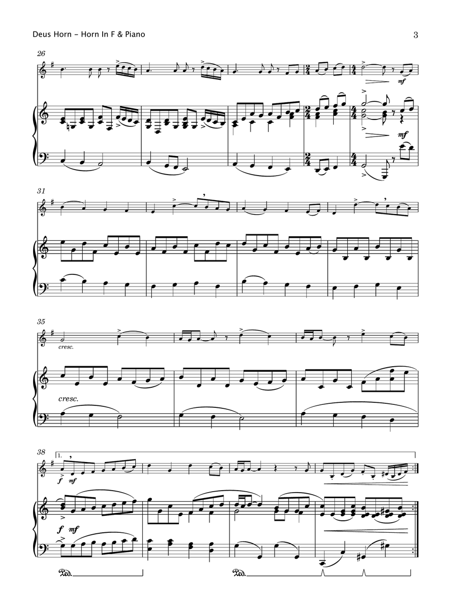 Deus Horn (French Horn and Piano) Piano scores gallery preview page 4