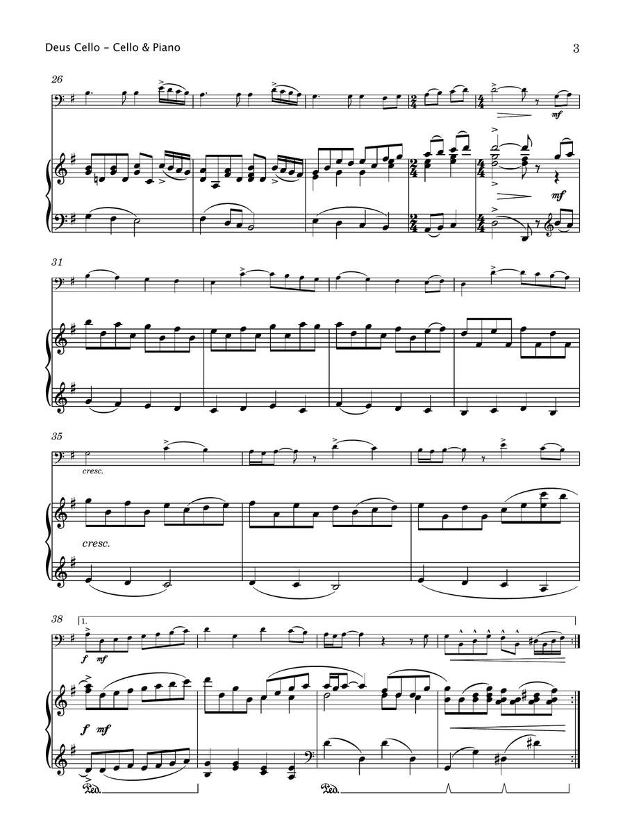 Deus Cello (Cello and Piano) Piano scores gallery preview page 4
