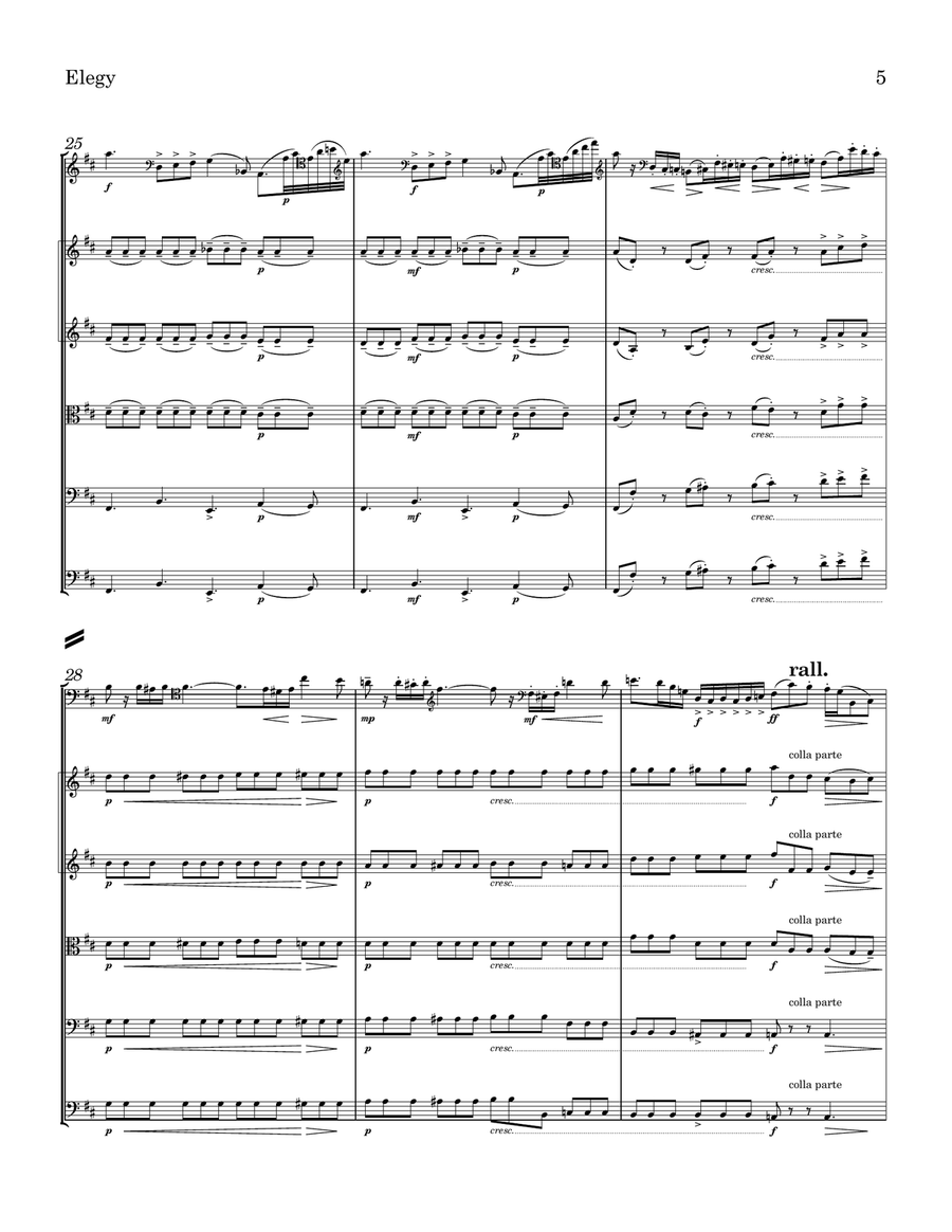 Elegy (Bottesini) – Orchestration for String Orchestra and Double Bass Solo Chamber Music scores gallery preview page 5