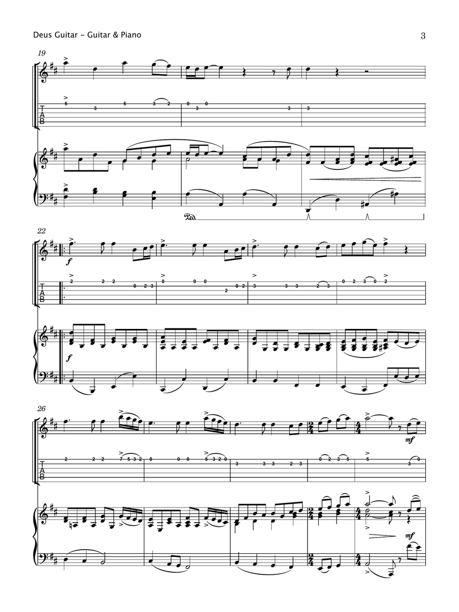 Deus Guitar (Electric Guitar and Piano) Electric Guitar scores gallery preview page 4
