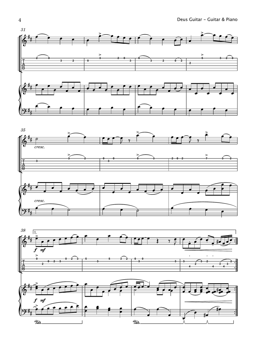 Deus Guitar (Electric Guitar and Piano) Electric Guitar scores gallery preview page 5