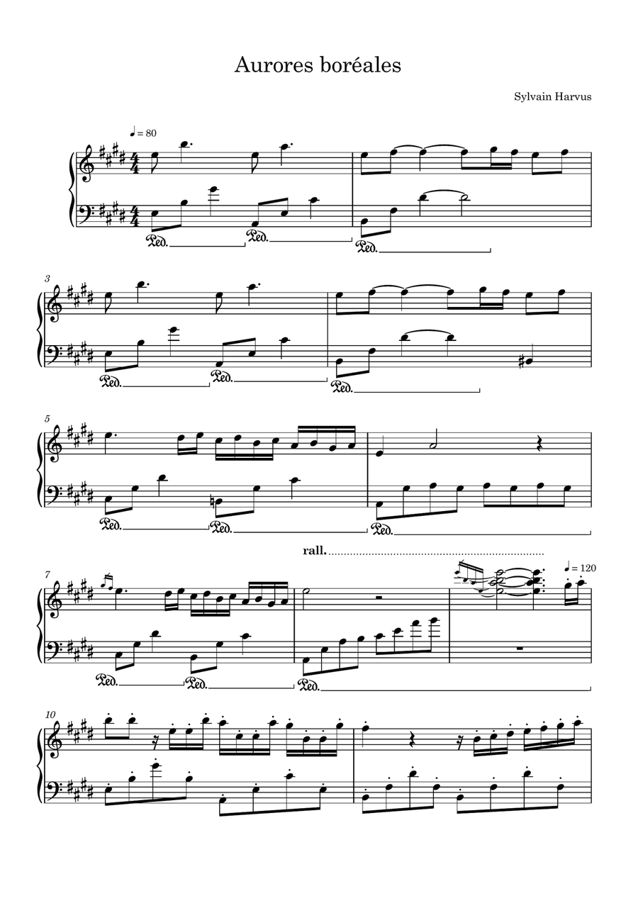 Aurores Boréales Aurores Boréales Piano Solo scores gallery preview page 1