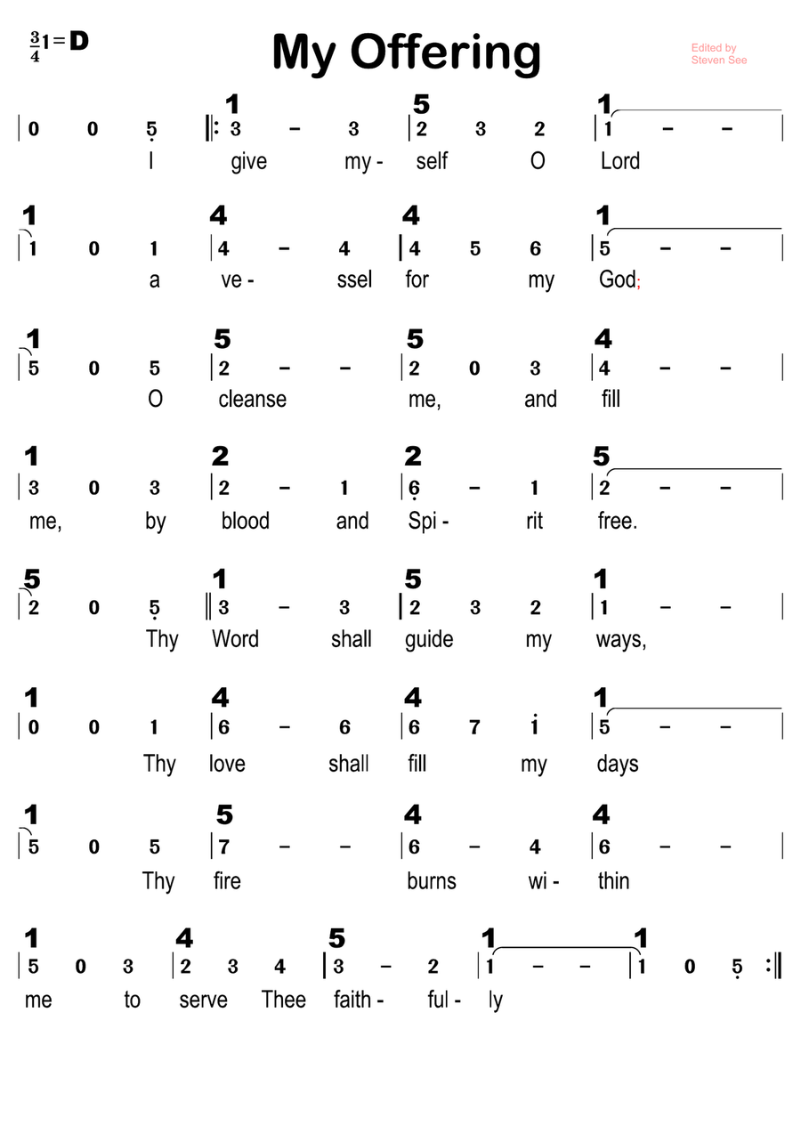 My Offering My Offering Piano scores gallery preview page 1