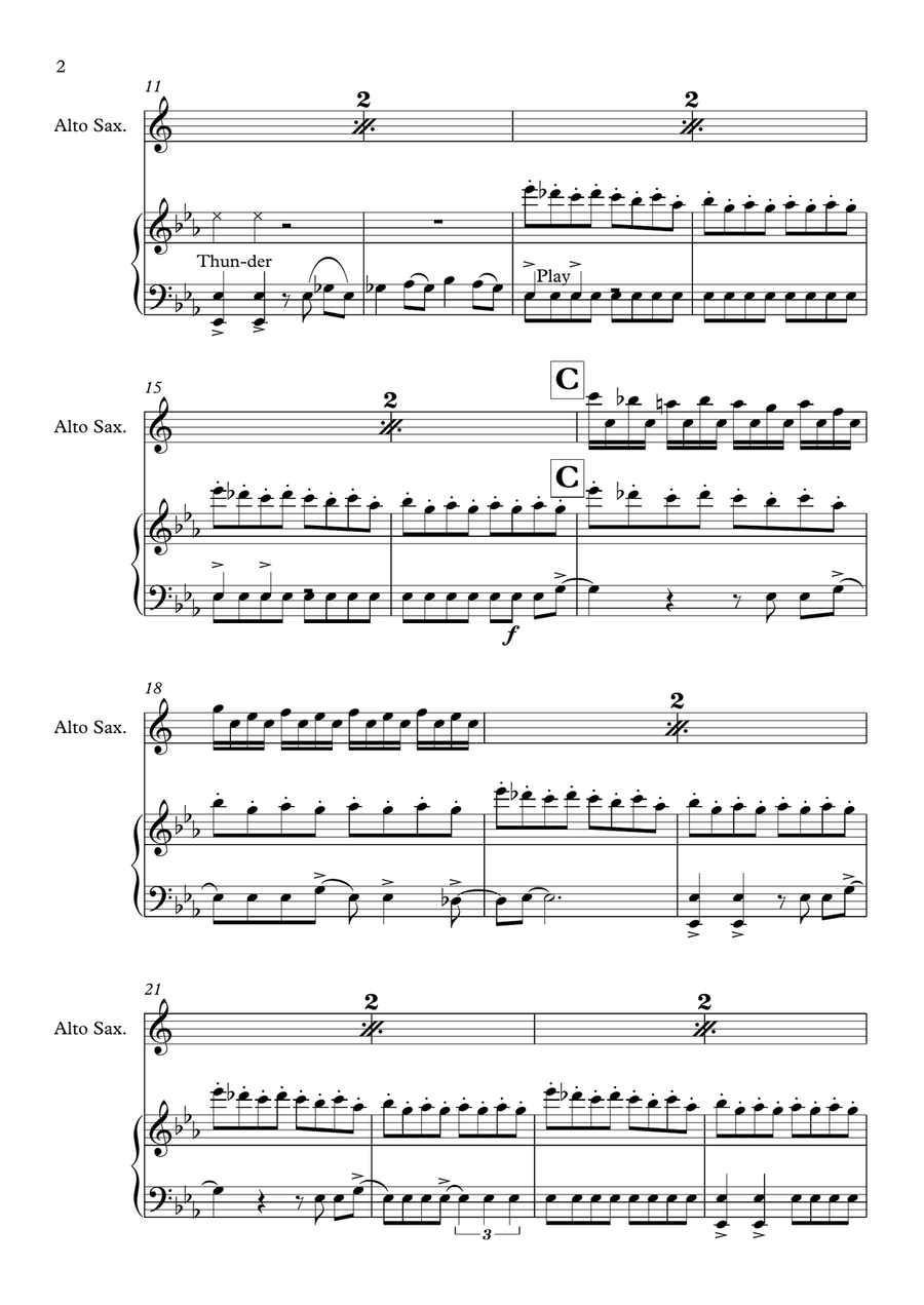 Thunderstruck Thunderstruck Alto Saxophone scores gallery preview page 2