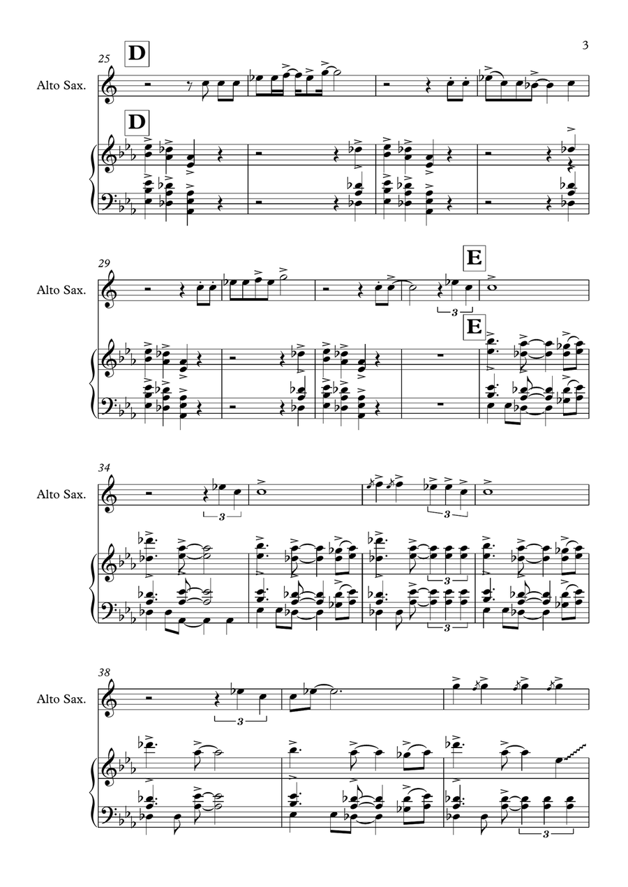 Thunderstruck Thunderstruck Alto Saxophone scores gallery preview page 3