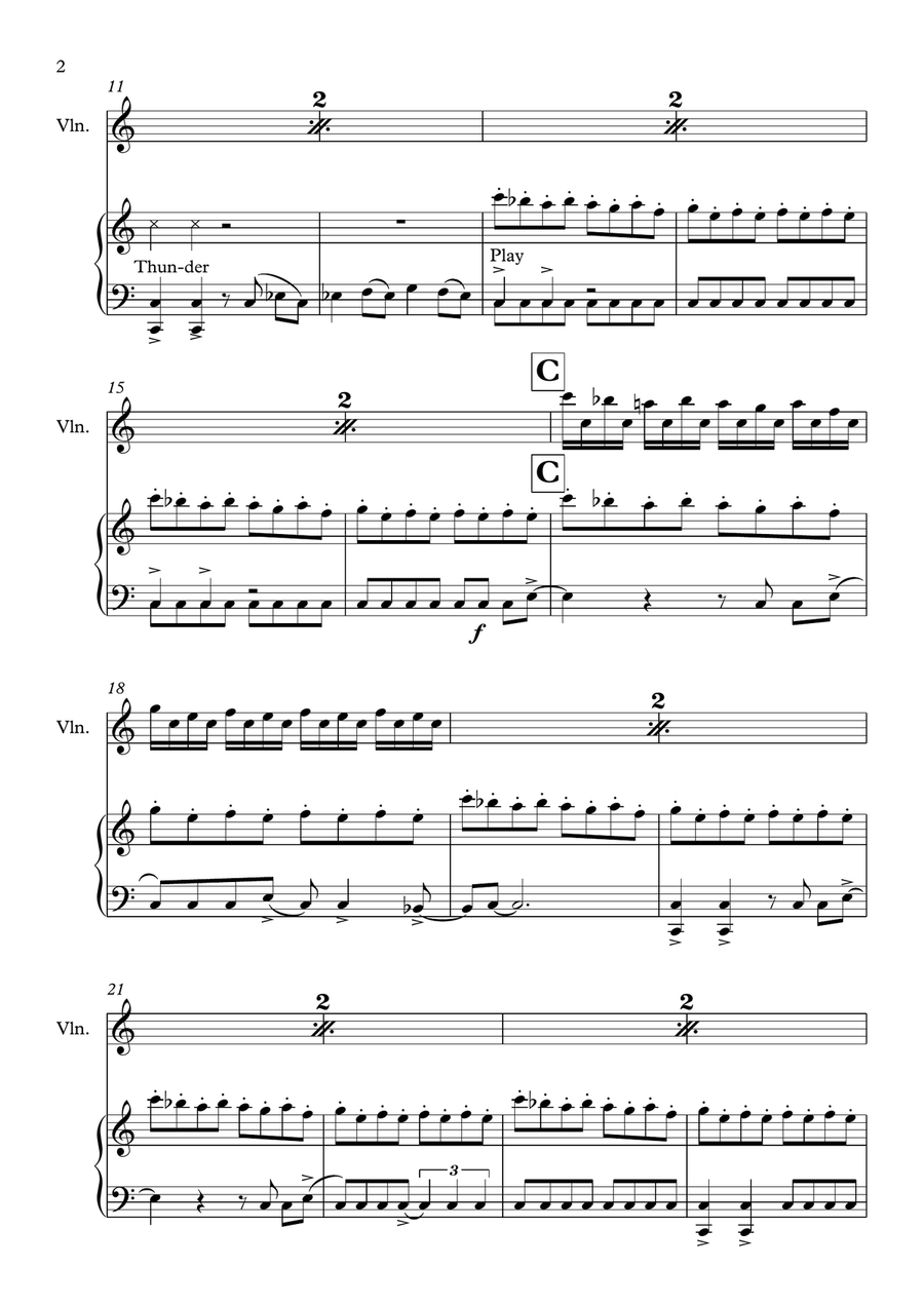 Thunderstruck Thunderstruck Violin Solo scores gallery preview page 2