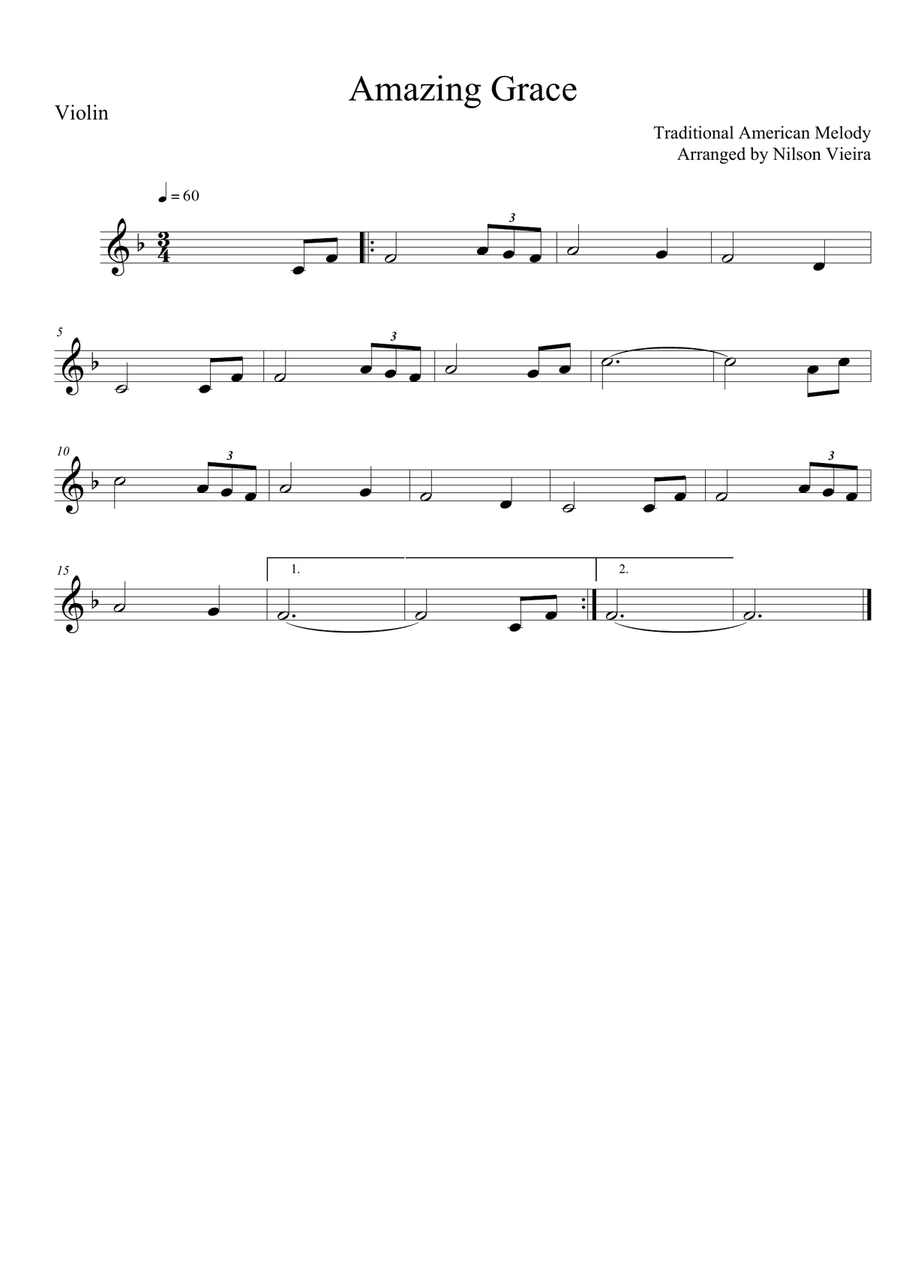 Amazing Grace - Duo Violin and Violoncello String Duet scores gallery preview page 2