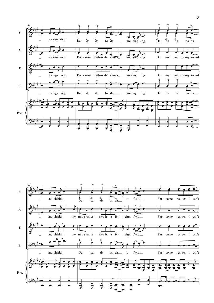 Every Teardrop Is A Waterfall Choir scores gallery preview page 5