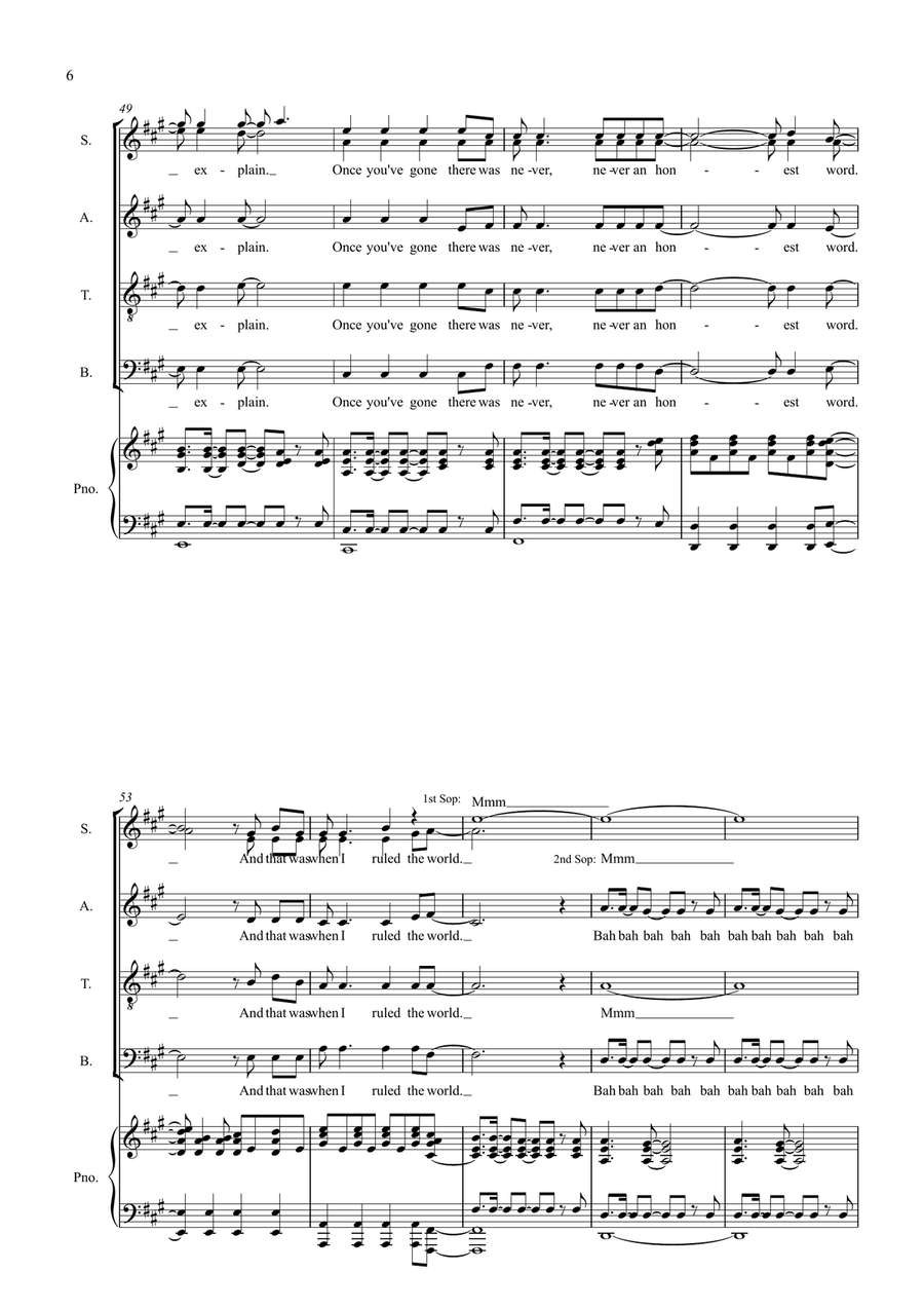 Every Teardrop Is A Waterfall Choir scores gallery preview page 6