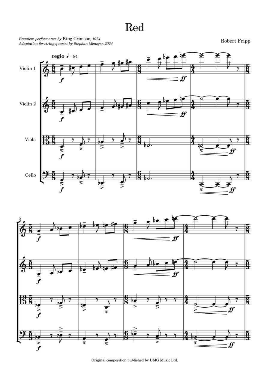 Red String Quartet scores gallery preview page 1