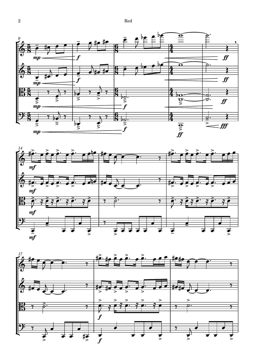 Red String Quartet scores gallery preview page 2
