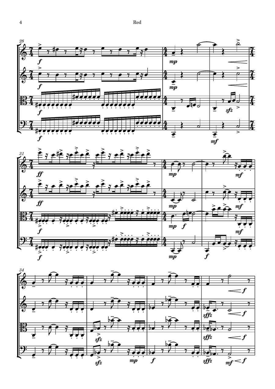 Red String Quartet scores gallery preview page 4