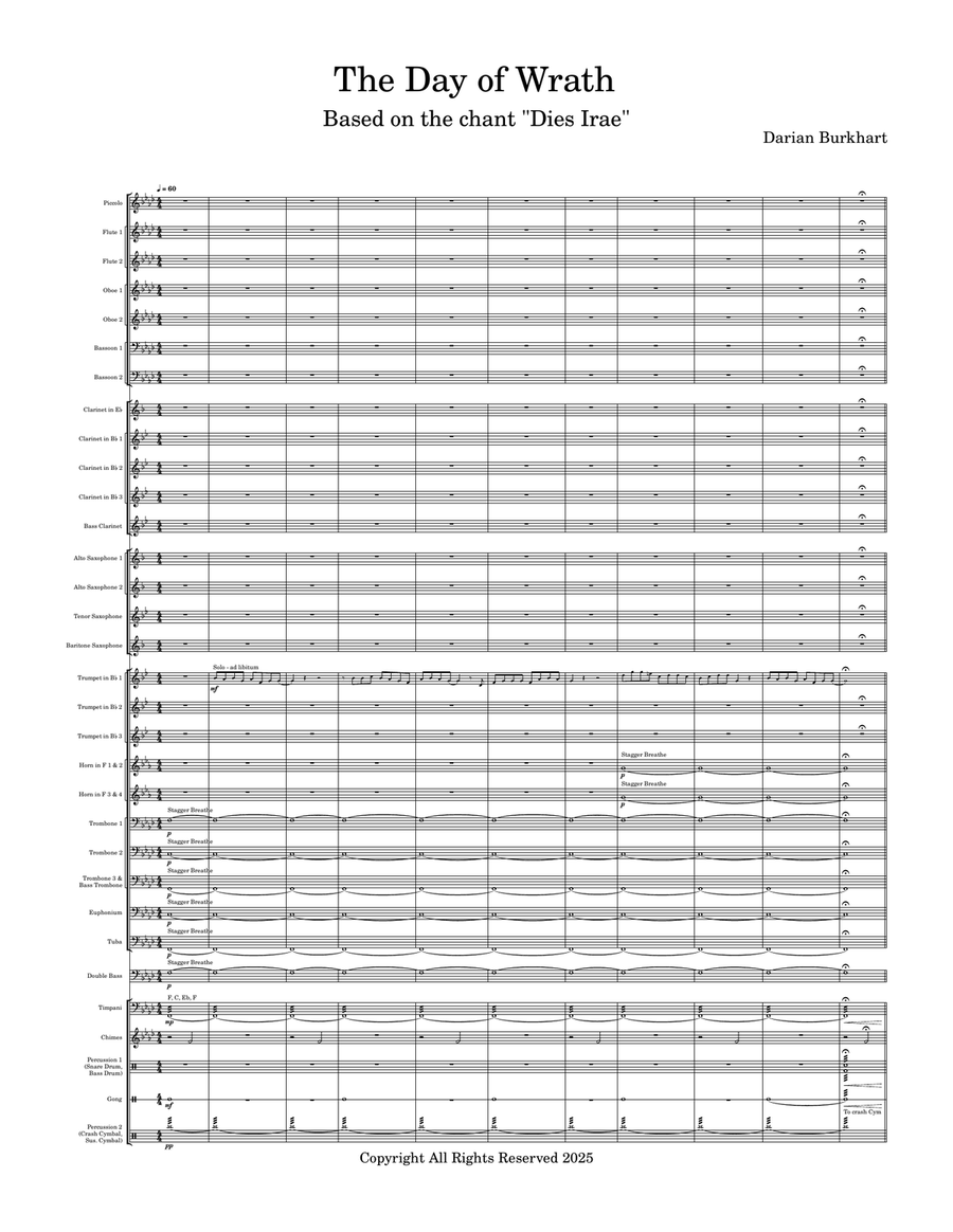 The Day of Wrath Concert Band scores gallery preview page 1