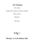 Trio sonata, violin, oboe d'amore (or oboe), continuo, TWV 42 A14 in A major