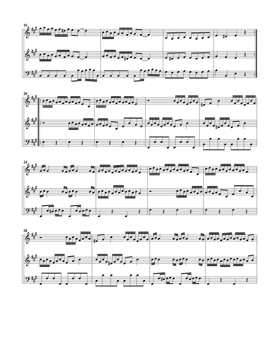 Trio sonata, violin, oboe d'amore (or oboe), continuo, TWV 42 A14 in A major Small Ensemble scores gallery preview page 5