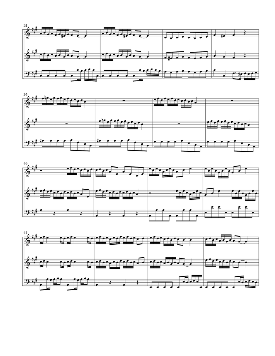 Trio sonata, violin, oboe d'amore (or oboe), continuo, TWV 42 A14 in A major Small Ensemble scores gallery preview page 6