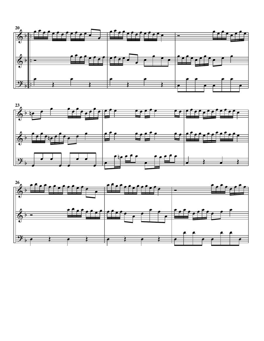 Trio sonata, TWV 42 A14 (arrangement for 3 recorders (AAB)) Alto Recorder scores gallery preview page 6