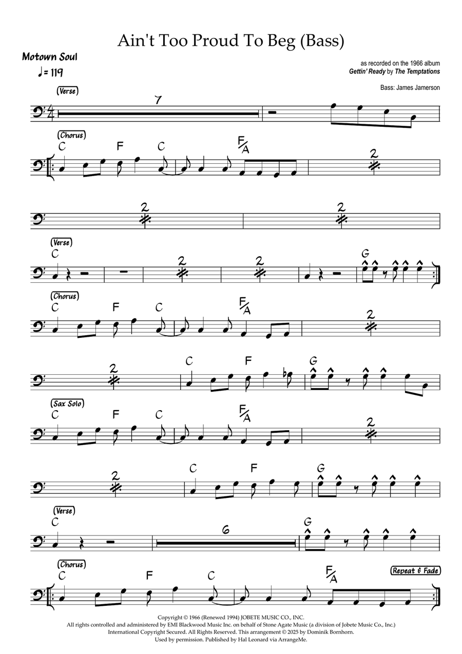 Ain't Too Proud To Beg Acoustic Guitar scores gallery preview page 1